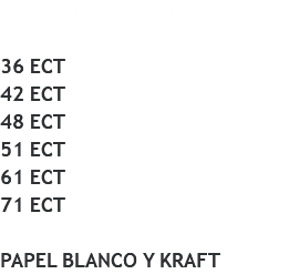 TIPOS DE RESISTENCIAS (ECT) 36 ECT 42 ECT 48 ECT 51 ECT 61 ECT 71 ECT PAPEL BLANCO Y KRAFT